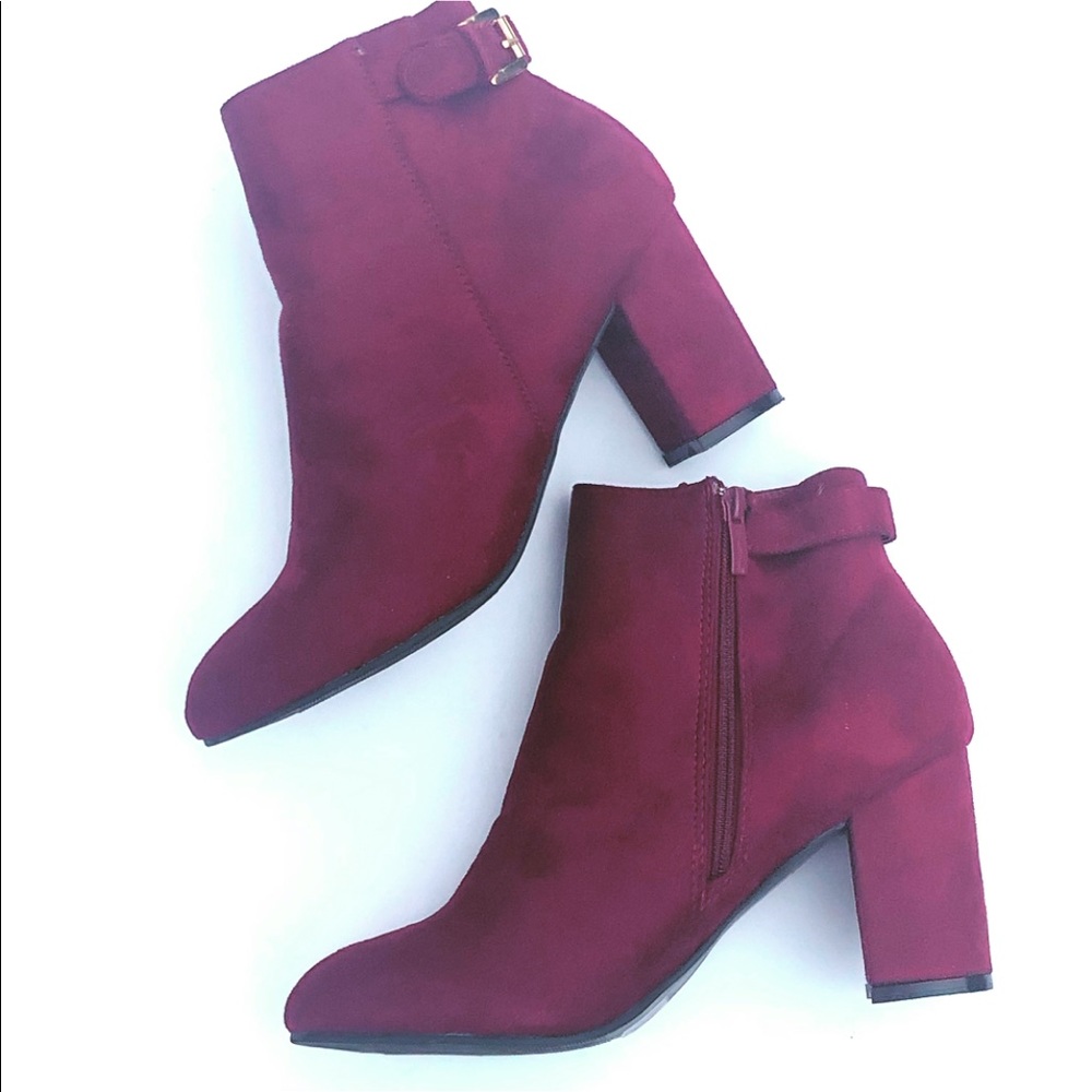🆕Wine/Burgundy  Ankle Boots Read Description - Picture 2 of 6